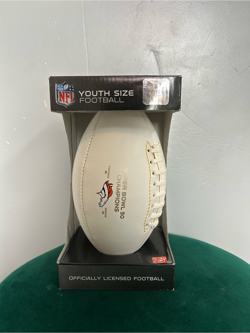 NFL Super Bowl 50 Champions Denver Broncos Youth-size Football, Dated 02/07/16 - Picture 3 of 7
